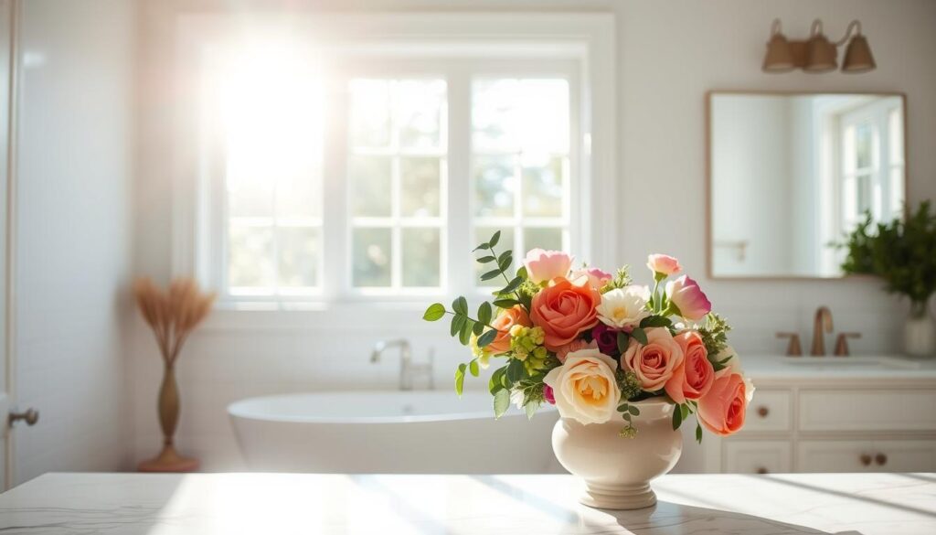 bathroom flower decor